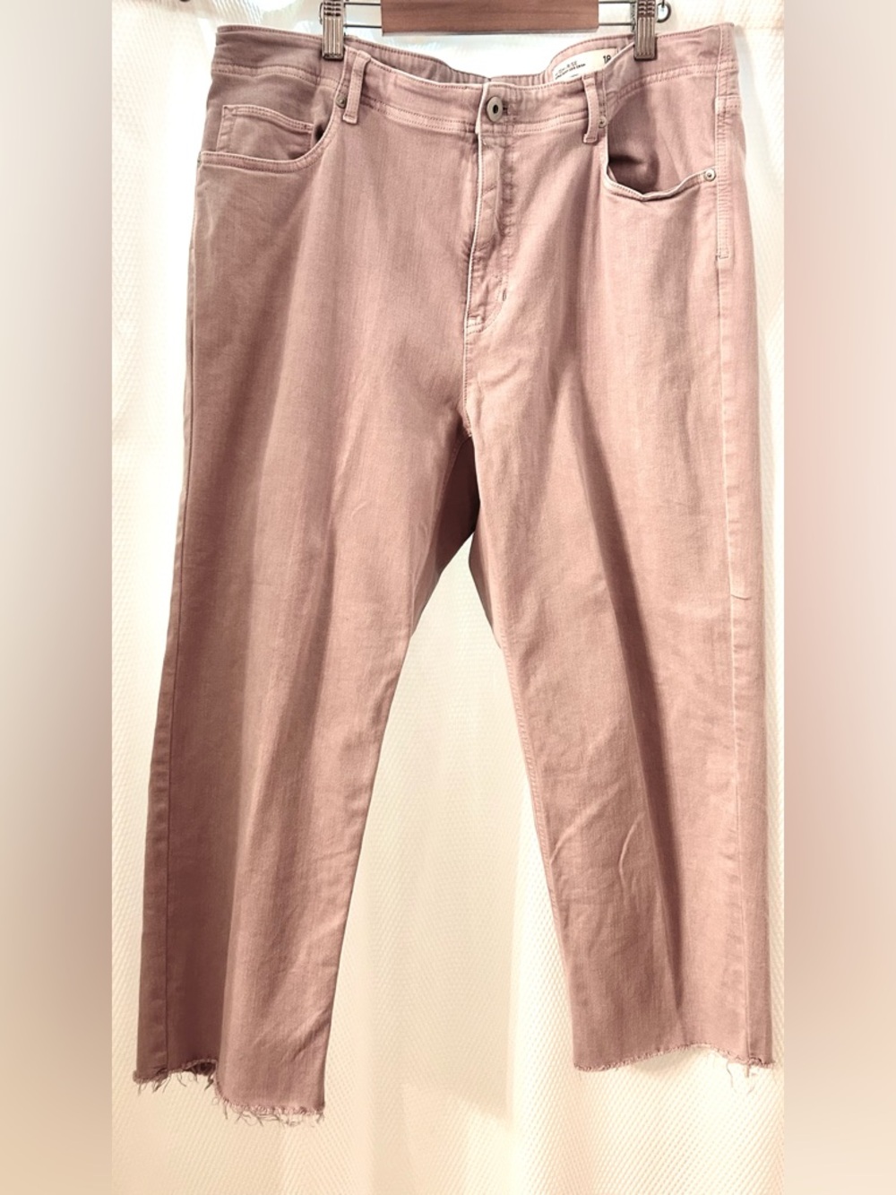 J. Jill Denim High-Rise Straight-Leg Crop Pants in Light Mauve